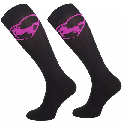 Technical Riding Knee Socks “Horse in Heart” – Black / SJF 01