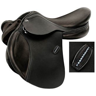 DAW-MAG Siodło skokowe, młodzieżowe VICKY - wersja EXCLUSIVE / 02032 kolor czarny z kryształkami Swarovski na szlufce.