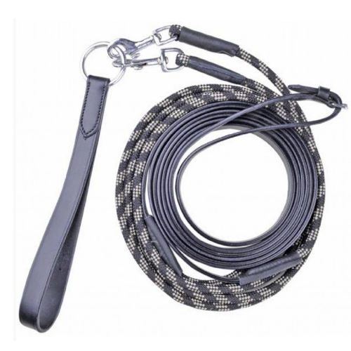 HKM Czarna wodza skórzano - sznurkowa /  4153