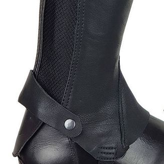 Leather Riding Chaps Y Rival with Elastic Insert, Black / 130413 - 3