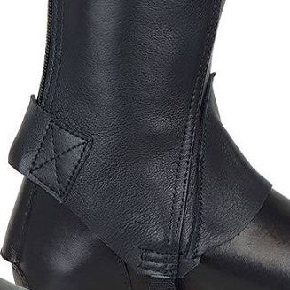 Leather Riding Chaps Y Rival with Elastic Insert, Black / 130413 - 4