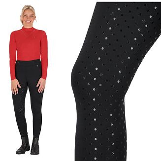 Bryczesy - leginsy damskie QHP Oakleigh, pełny silikonowy lej, Black / 8911 - 5