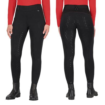 Bryczesy - leginsy damskie QHP Oakleigh, pełny silikonowy lej, Black / 8911