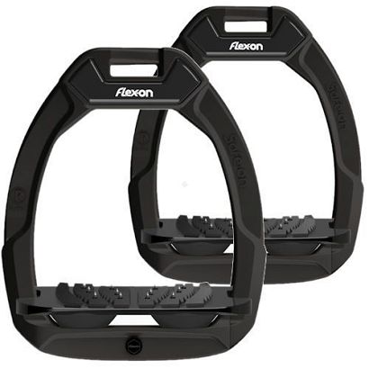 FLEX-ON Stirrups SAFE-ON - inclined ULTRA grip / black-black-black