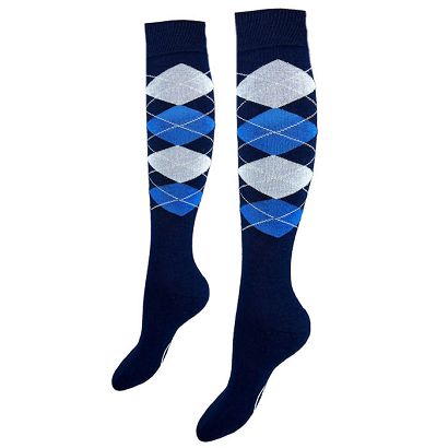 Riding Socks -Y Diamond Y navy-blue-grey / 3003