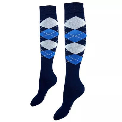 Riding Socks -Y Diamond Y navy-blue-grey / 3003