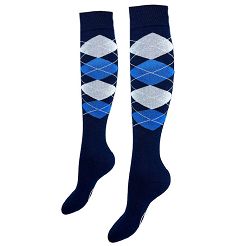 Riding Socks -Y Diamond Y navy-blue-grey / 3003