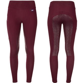 Zimowe bryczesy - legginsy damskie TOMMY HILFIGER Thermo / TH10131 - kolor bordowy - deep burgundy