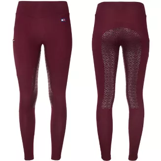 Zimowe bryczesy - legginsy damskie TOMMY HILFIGER Thermo / TH10131 - kolor bordowy - deep burgundy