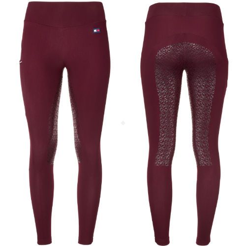 Zimowe bryczesy - legginsy damskie TOMMY HILFIGER Thermo / TH10131 - kolor bordowy - deep burgundy