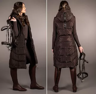 Długa kamizelka jeździecka damska  LAURIA GARRELLI  Arezzo Dark Brown / 15380 - 2