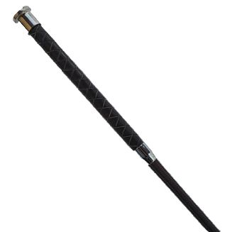 04B. Dressage whip with leather handle & iron ferrule - 4