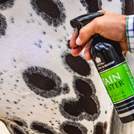 Odplamiacz, suchy szampon dla koni.