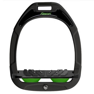 FLEX-ON Strzemiona kompozytowe  - inclinet ULTRA GRIP - Black- czarna ramka i wkładka -  elastomer Green