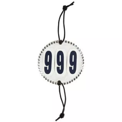 0 Numerek startowy 3-cyfrowy, okrągły z kryształkami - para / 810103
