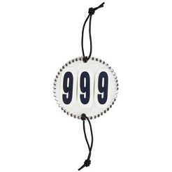 Numerek startowy 3-cyfrowy, okrągły z kryształkami - para / 810103