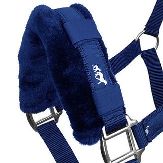Kantar taśmowy Y Parys z wypinanym futerkiem - granatowy / 1819 - 2
