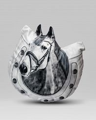 Poduszka Lile Horses - Głowa konia rasy Holsztyńskiej w podkowie
