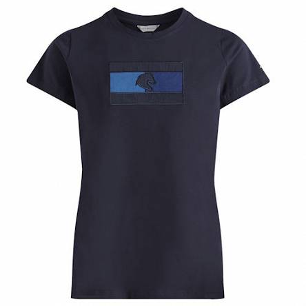 T-shirt bawełniany, damski TOMMY HILFIGER Equestrian Statement Wiosna - Lato 2022 / 10064 Kolor granatowy - desert sky.