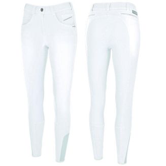 Bryczesy damskie PIKEUR DARJEEN GRIP JEANS z pełnym silikonowym lejem - białe