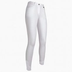 Bryczesy młodzieżowe HKM Kate z pełnym silikonowym lejem, białe 122cm / 10540