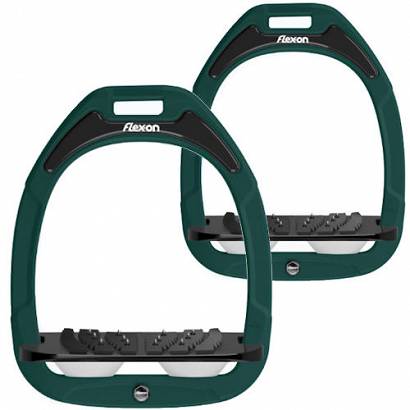 Stirrups FLEX-ON Green Composite  - inclined ULTRA grip - English Green