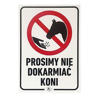 Tabliczka - Prosimy nie dokarmiać koni