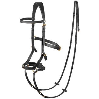 Ogłowie anatomiczne bezwędzidłowe HORZE Orlando czarne / 10125 - 2