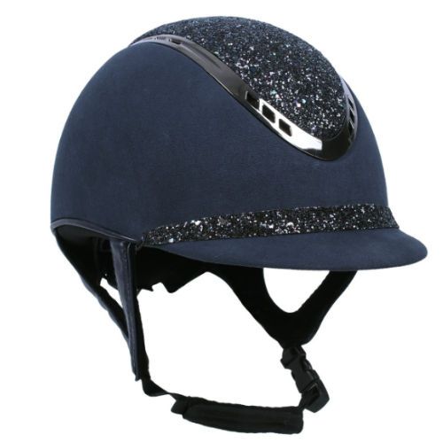 Kask jeździecki QHP GLITZ z atestem VG1 - granatowy