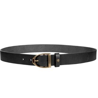 Pasek skórzany do spodni HKM Beth, Jesień - Zima 2022/23- kolor czarny - sprzączka w kolorze złotym - black / gold