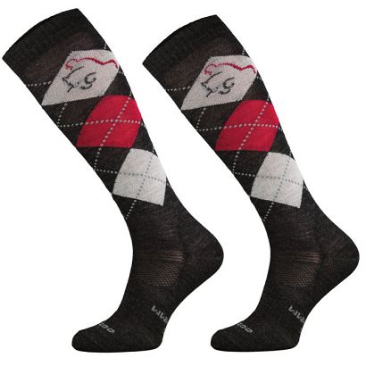 Merino Wool Equestrian Socks – Diamond Pattern - Antracite / SPJW 02