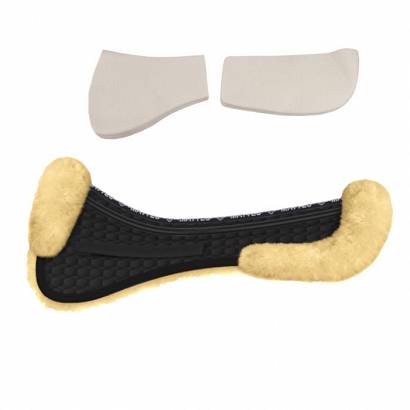 Sheepskin Correction Dressage Half Pad MATTES with Pommel and Cantle Trim