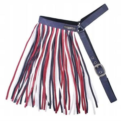 Fly Fringe Browband QHP Navy, Burgundy, White / 5326