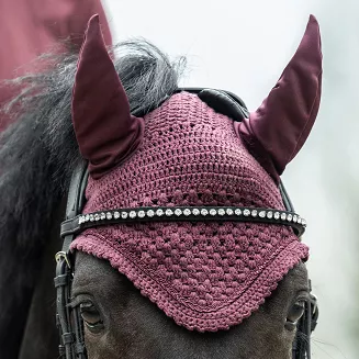 Ear bonnet HKM Daphne, Bordeaux / 14617 - 2
