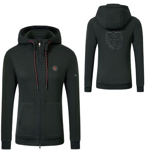 Bluza bawełniana z kapturem COVALLIERO Anniversary grafitowa