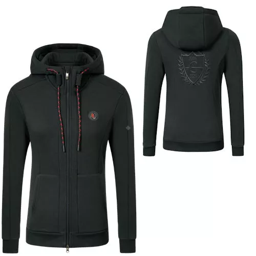 Bluza bawełniana z kapturem COVALLIERO Anniversary grafitowa