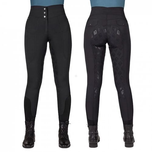 Breeches QHP Micah full grip, Black / 8846