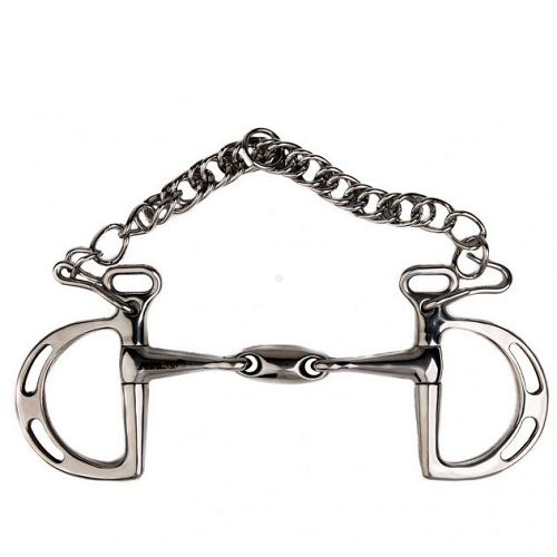 Spanish bit METALAB  Kimberwick double jointed with oval link / 590064