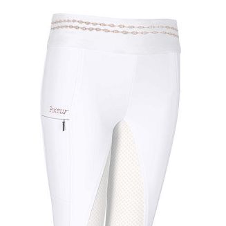 Bryczesy - leginsy PIKEUR IDA ATHLEISURE z pełnym silikonowym lejem - białe