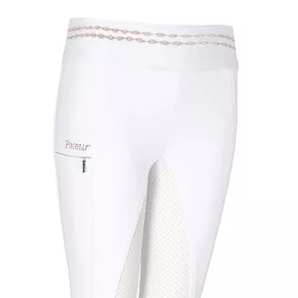 Bryczesy - leginsy PIKEUR IDA ATHLEISURE z pełnym silikonowym lejem - białe