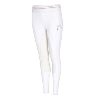 Bryczesy - leginsy PIKEUR IDA ATHLEISURE z pełnym silikonowym lejem - białe