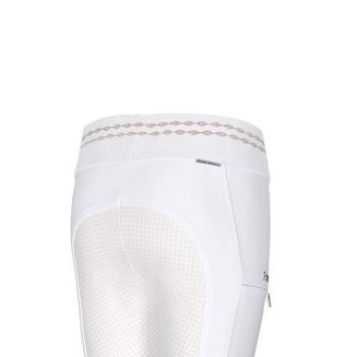 Bryczesy - leginsy PIKEUR IDA ATHLEISURE z pełnym silikonowym lejem - białe