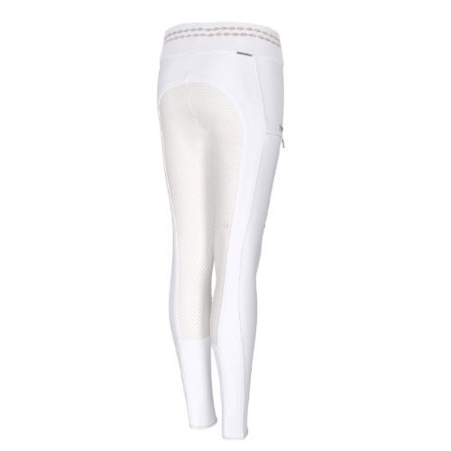 Bryczesy - leginsy PIKEUR IDA ATHLEISURE z pełnym silikonowym lejem - białe