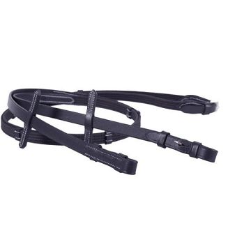 Ogłowie skórzane QHP ONTARIO anatomiczne / 9072 - czarne