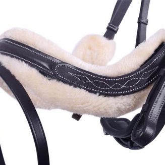 Ogłowie skórzane QHP ONTARIO anatomiczne / 9072 - czarne