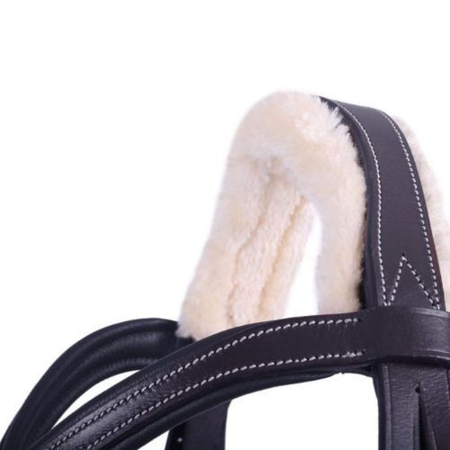 Ogłowie skórzane QHP ONTARIO anatomiczne / 9072 - czarne