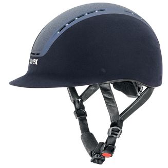 Kask jeździecki UVEX Suxxeed Glamour, z atestem VG1 / 436472 Kolor granatowy.