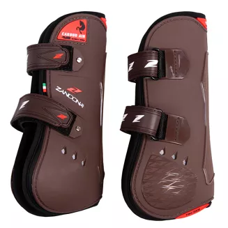 Ochraniacze ZANDONA Carbon Air Velcro Tendon -  zapinane na rzepy - przód / E2110/V  brązowe