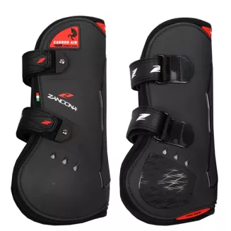 Ochraniacze ZANDONA Carbon Air Velcro Tendon -  zapinane na rzepy - przód / E2110/V  czarne