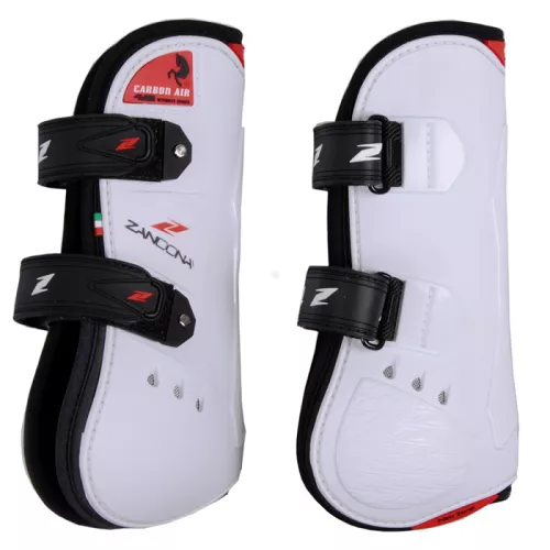 Ochraniacze ZANDONA Carbon Air Velcro Tendon -  zapinane na rzepy - przód / E2110/V  białe